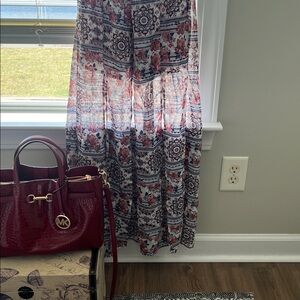 Rue21 Floral Off-Shoulder Romper in White, Rust & Navy